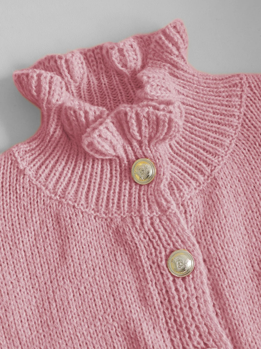 EMELY – Weicher Strick-Cardigan mit Rüschen